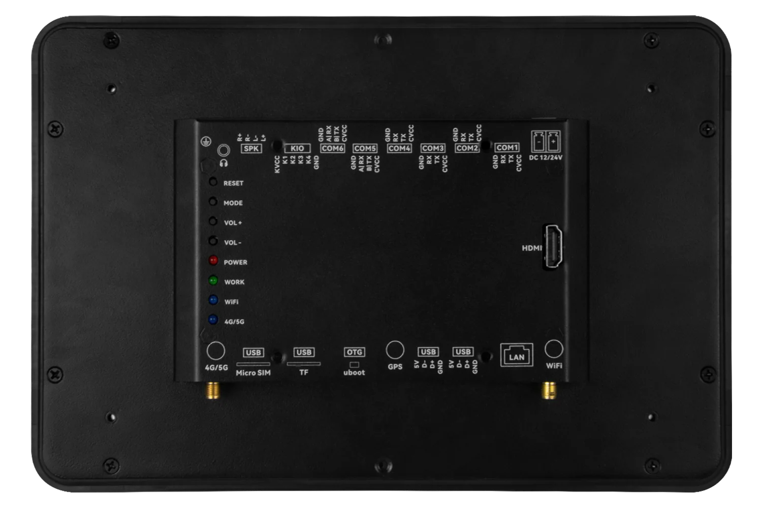 KEL-XS All-in-one PC จอสัมผัสอุตสาหกรรม 10.1 นิ้ว — ด้านหลัง