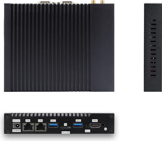 OCTIMUS STEAM front panel with COM0 and COM1 RS232 serial ports